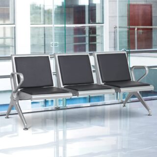 3-Seat Reception Chair - Waiting Room Chairs, Airport Chair Guest Bench for Office, Airport, Lobby, Hospital Salon Barber Hall Room Conference