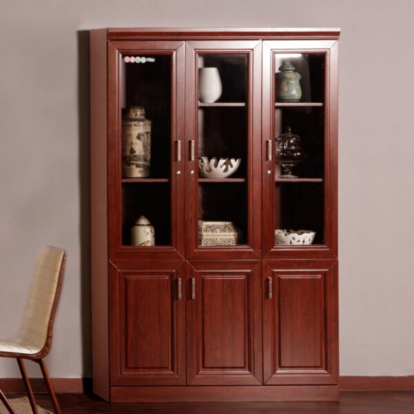 Executive Mahogany Three Door Bookcase