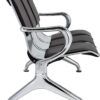 Office Chair Guest Reception Chairs for Airport Waiting Room Chairs Salon Barber Bank Hall Room Conference Airport with Black Leather Cushion 3 Seat Bench Furniture