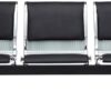 Office Chair Guest Reception Chairs for Airport Waiting Room Chairs Salon Barber Bank Hall Room Conference Airport with Black Leather Cushion 3 Seat Bench Furniture