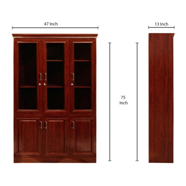 Executive Mahogany Three Door Bookcase