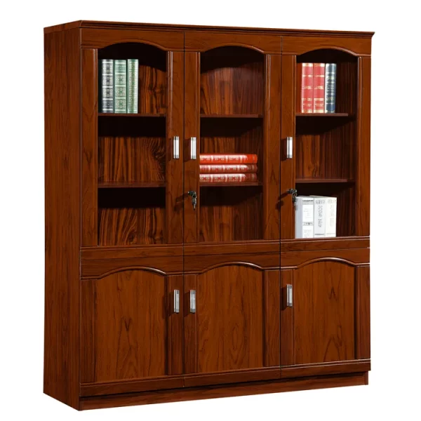 Executive Mahogany Three Door Bookcase