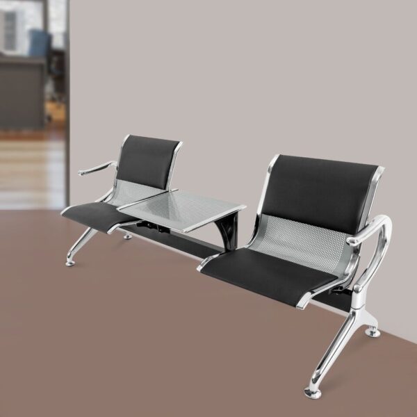 2 Seats Airport Reception Waiting Chair Room Garden Salon Barber Hospital Bench