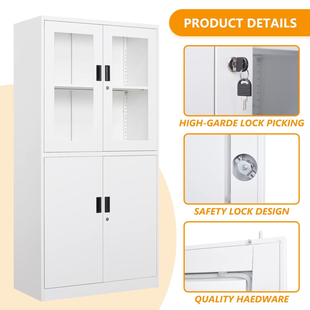 2-Door half glass filing cabinet – Nicmaa Furniture