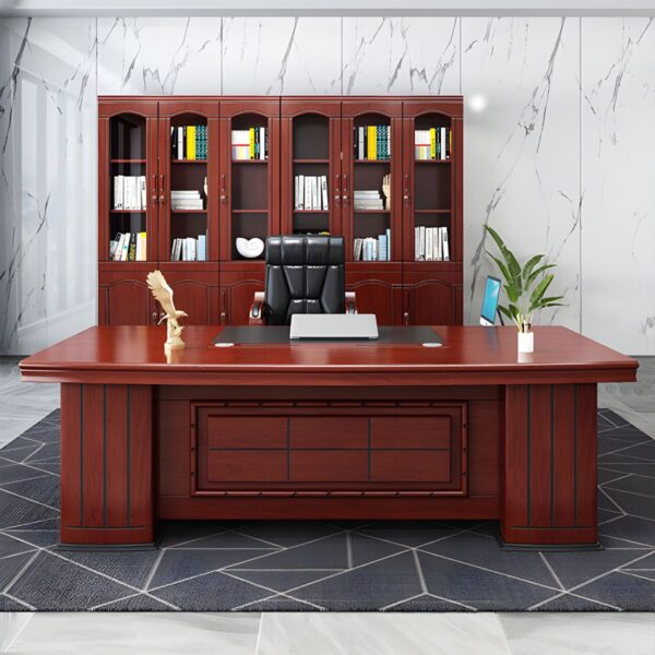 1.6m executive office desk, cashier office seat, 3-link waiting bench, 2-door metallic cabinet,