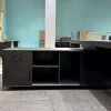Reception office desk, 4-drawer fiuling cabinet, 3-link waiting bench