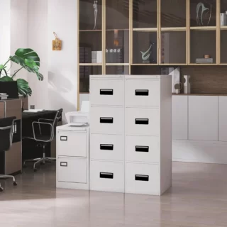 3-Drawer cabinet, 2.4m boardroom table, office seat, 4-way workstation