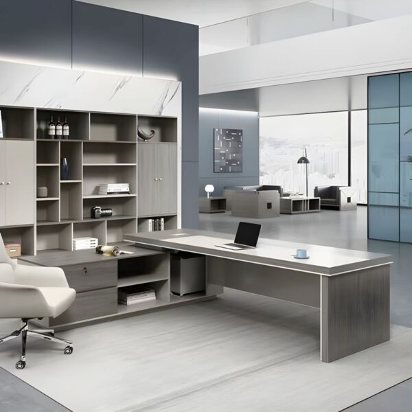 2.0m executive office desk, 2-door metallic cabinet, 2.4m boardroom table,2-way workstation