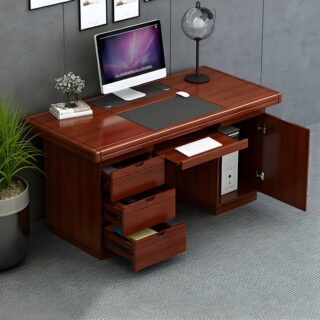 1.6m executive desk, 4-way workstation, executive office seat, 4-drawer filing cabinet, visitors seat, waiting bench