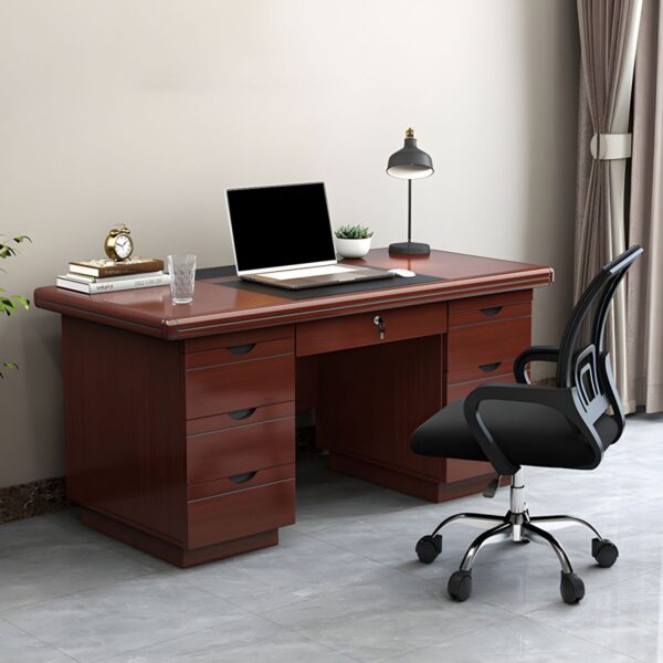 1.6m executive desk, 4-way workstation, executive office seat, 4-drawer filing cabinet, visitors seat, waiting bench