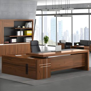 1.6m executive office desk, orthopedic office seat , 4-way workstation ,2.4m boardroom table, 4-drawer filing cabinet