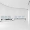 3-link heavy duty waiting bench, single way workstation, headrest office seat