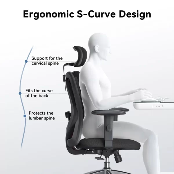 Our orthopedic office seat is made of  high-density sponge cushion, moderate hardness, ergonomic design, high-density polyester mesh, breathable, not easy to deform, and strong support. Sponge lumbar support can be adjusted back and forth, up and down.Adjustable headrest - made of PP material, can be rotated 45° and has a lift function to effectively support your head.PP Nylon armrest - it can be adjusted up and down to provide the best height for your arm, and the U-shaped cushion of the armrest effectively supports your arm. PU material does not damage the wooden floor, and slides to mute.