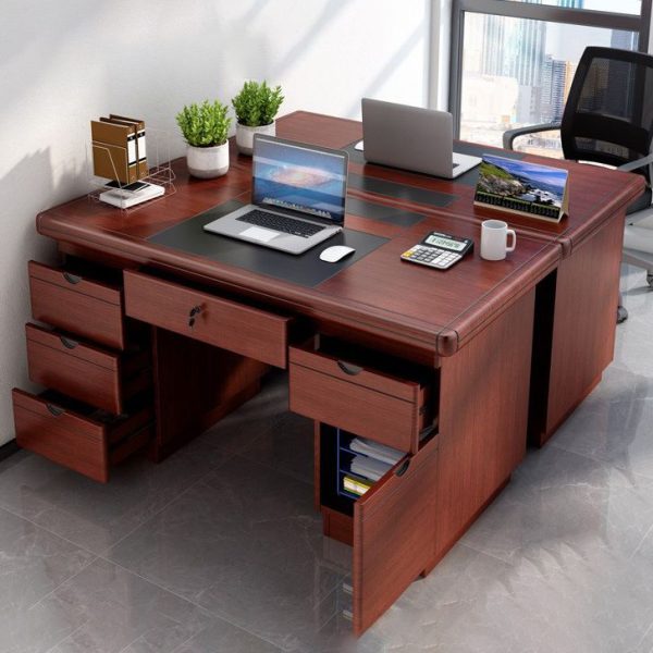 1.4M Executive officer desk, waiting sofa, mahogany coat hanger, headrest office seat