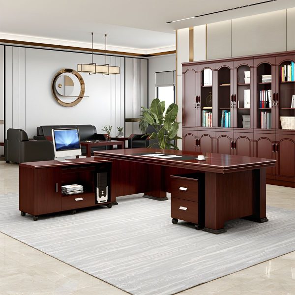 1.6m executive office seat,visitors office seat,3-door mahogany cabinet,coat hanger