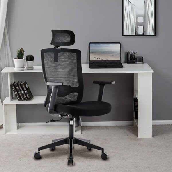 2.0m executive office desk ,ergonomic office seat,1-way workstation, metallic filing cabinet