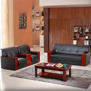 12m mahogany coffee table,3-link waiting bench, 1.6m reception desk, 1-way office workstation