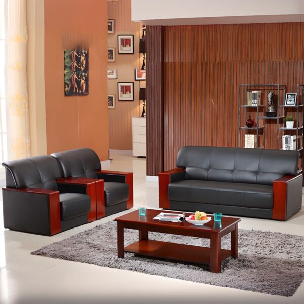 12m mahogany coffee table,3-link waiting bench, 1.6m reception desk, 1-way office workstation