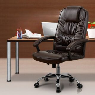1.2M Curved office desk, ergonomic office seat, 3-drawer filing cabinet, Tosca visitors seat