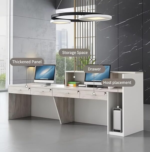 4-link waiting bench, 1.4m reception desk,5-seater executive waiting sofa