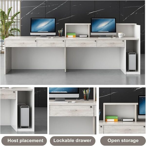 4-link waiting bench, 1.4m reception desk,5-seater executive waiting sofa