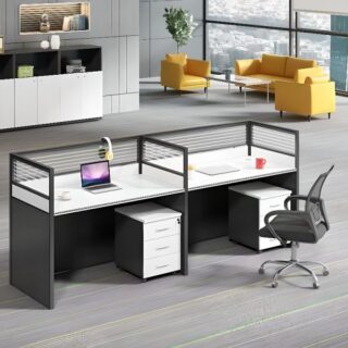 4-way office workstation,1.2m executive desk, orthopedic office seat, 3-drawers filing cabinet
