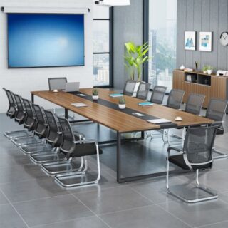 3.0m boardroom office table, 2-link waiting bench, ergonomic office seat, wooden credenza,1.6m reception office desk