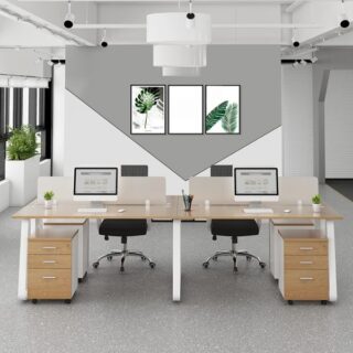 Headrest office seat,4-link waiting bench, 1.6m reception desk, 2.4m boardroom table
