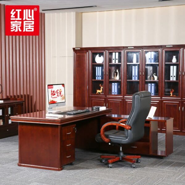 Executive office seat,1.4m executive desk, 3-door filing cabinet, 2.4m boardroom table, wooden credenza
