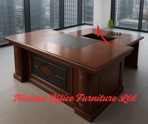 2.0m executive office desk ,orthopedic office seat, executive visitors seat, 3-drawers fil8ing cabinet, 3.0m boardroom table