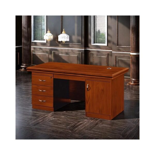 Headrest office seat, 0.9m office desk, full glass cabinet, 1.4m reception desk