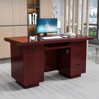 Headrest office seat, 0.9m office desk, full glass cabinet, 1.4m reception desk