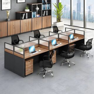 2-way office workstation, executive visitors seat, 4-drawers filing cabinet