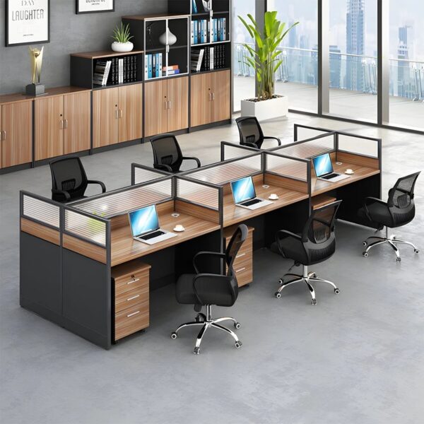 2-way office workstation, executive visitors seat, 4-drawers filing cabinet