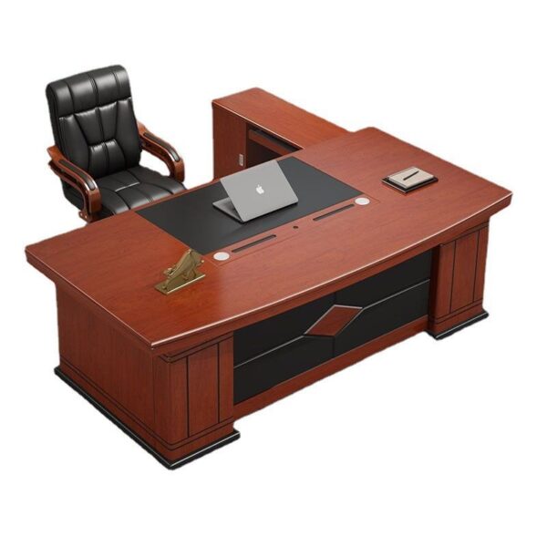 Executive office seat,1.4m executive desk, 3-door filing cabinet, 2.4m boardroom table, wooden credenza