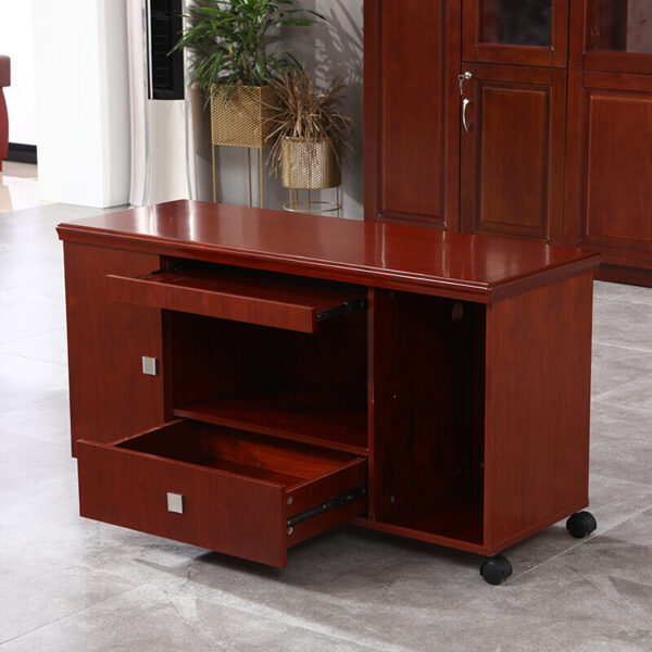 2.0m executive office desk,clerical office seat,3-door mahogany filing cabinet