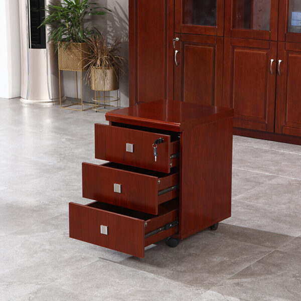 2.0m executive office desk,clerical office seat,3-door mahogany filing cabinet