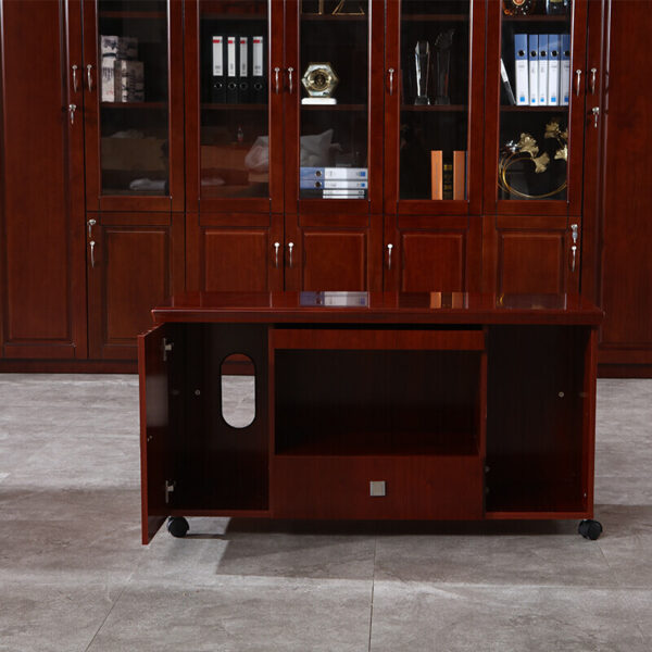 2.0m executive office desk,clerical office seat,3-door mahogany filing cabinet