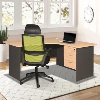 Headrest office seat,3-drawer filing cabinet,2.4m boardroom table