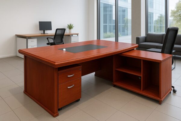 2.4M executive office desk, wooden credenza, 5-seater executive sofa, visitors office seat