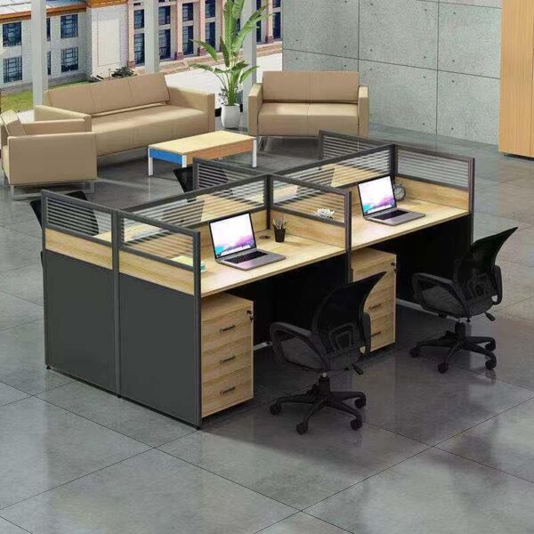 Clerical office seat, wooden credenza, 2-door filing cabinet,2.4m board4room table , catalina visitors seat,2-way office workstation