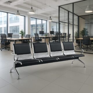 1.8m reception desk, 2-way workstation,executive3 visitors seat, mahogany coat hanger,2-door metallic filing cabinet