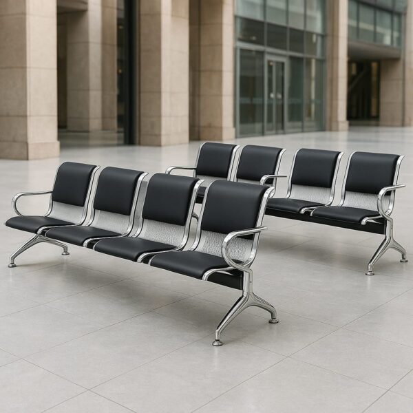 1.8m reception desk, 2-way workstation,executive3 visitors seat, mahogany coat hanger,2-door metallic filing cabinet