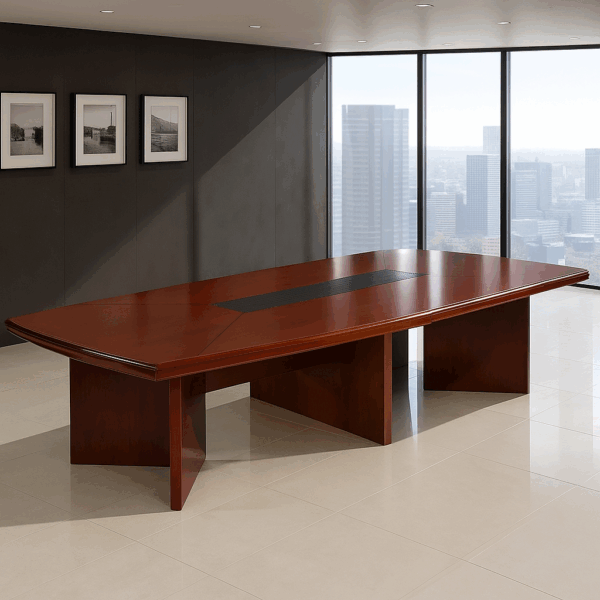 2.4M boardroom office table, executive visitors office seat,mahogany coat hanger,4-drawers filing cabinet, 2-door wooden credenza