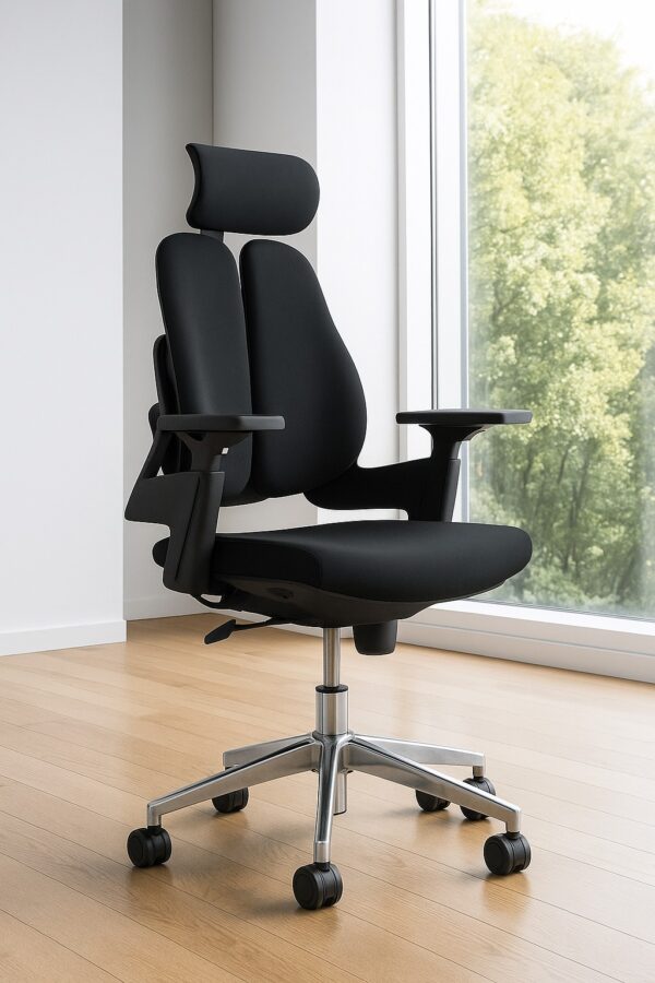 2.0m executive desk, ergonomic office seat ,2-link waiting bench, mahogany coat hanger, tosca visitors seat