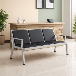 1.4m reception desk, cashier office seat, 5-seater waiting bench,2-door filing cabinet, wooden credenza