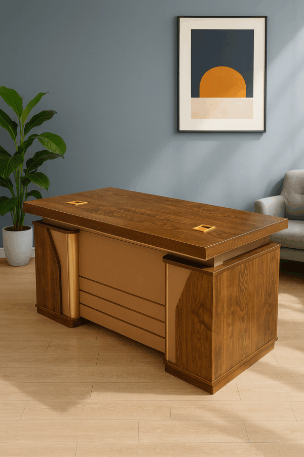 1.8M executive desk, orthopedic office seat, 4-link waiting bench