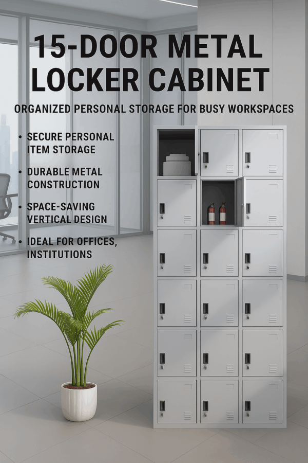 15-Door Metal Locker Cabinet