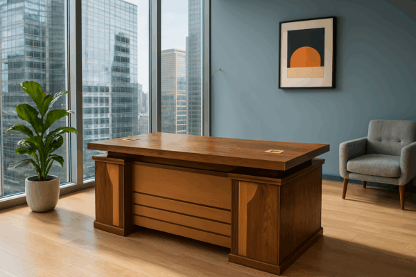 1.8M executive desk, orthopedic office seat, 4-link waiting bench