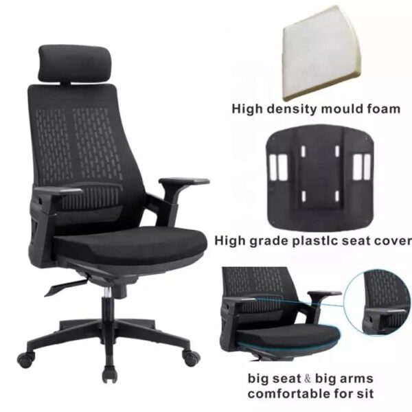 1.6m executive desk, ergonomic office seat ,1-way office workstation ,clerical office seat, executive visitors seat